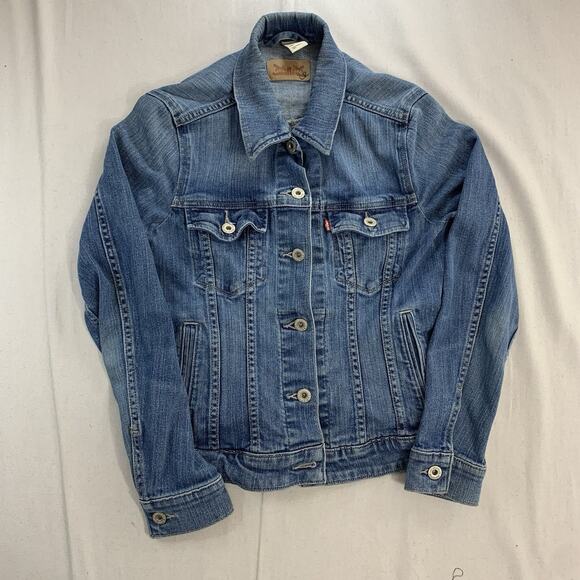 Levi's Trucker Denim Jacket Women's Size Small Blue Medium Wash - Picture 1 of 8
